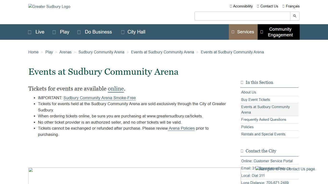 Events at Sudbury Community Arena