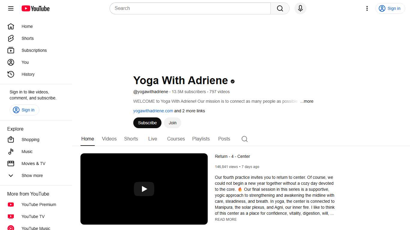 Yoga With Adriene - YouTube